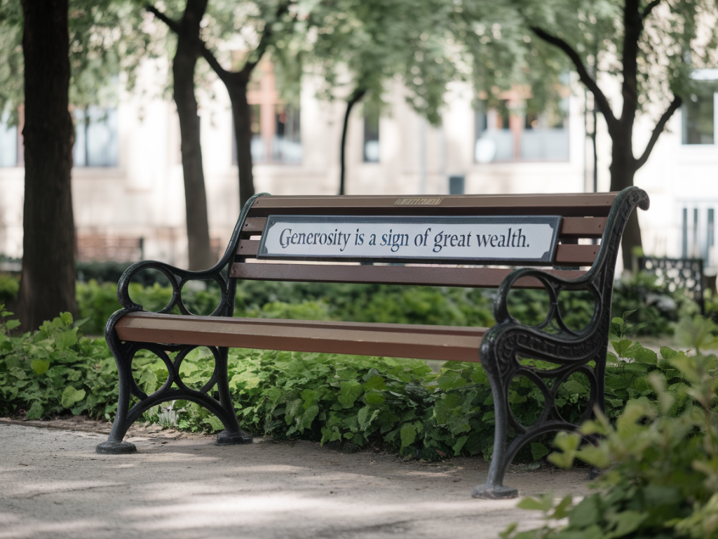 Can a single public bench teach you more about generosity than a thousand advice columns