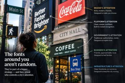 what noticing the fonts on everyday signs reveals about who controls a city’s attention