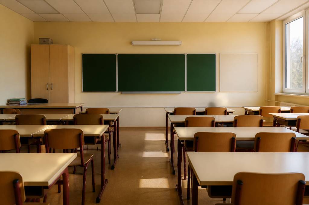 Inside the classroom of a french school