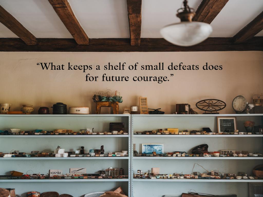 What keeping a 'shelf of small defeats' does for future courage